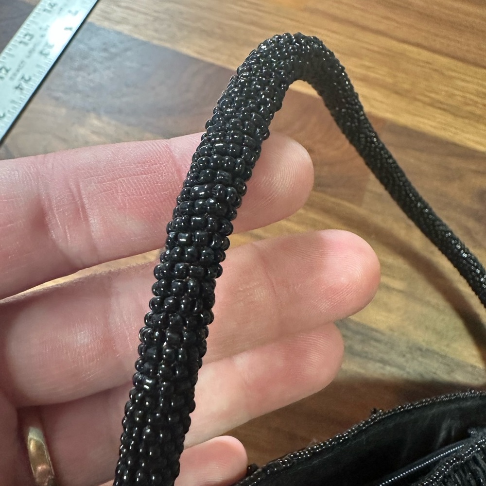 Black Beaded Evening Shoulder Bag - Picture 10 of 10